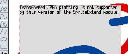 Draw warning of JPEG transformation being unavailable